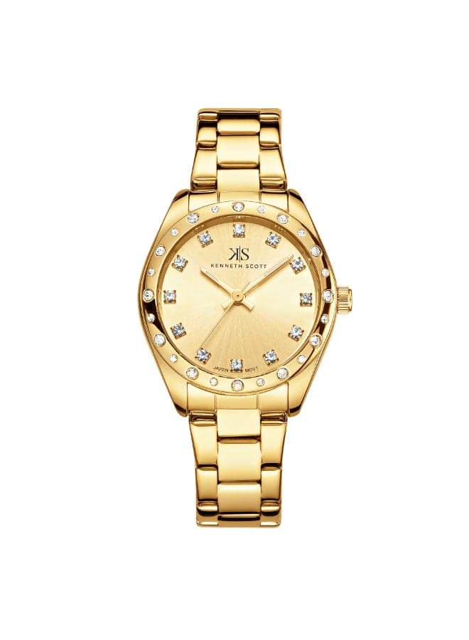 KENNETH SCOTT K24509-GBGC Elegant Gold Analog Watch for Women - Image 1