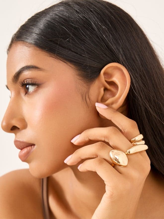 Styli Essentials Trio - Women’s Plain Chunky Rings - Image 1
