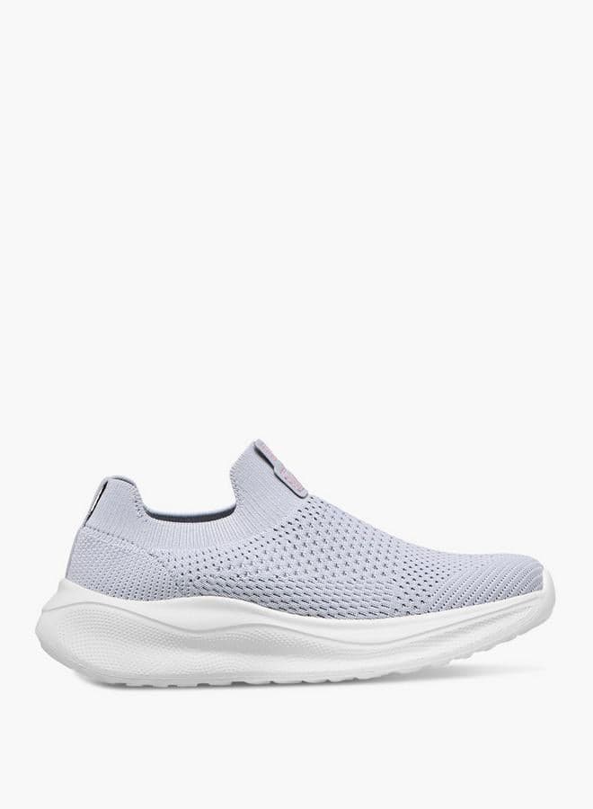 Sr1544 Gj Girls' Gray Textile Slip-On Sneakers - Image 1