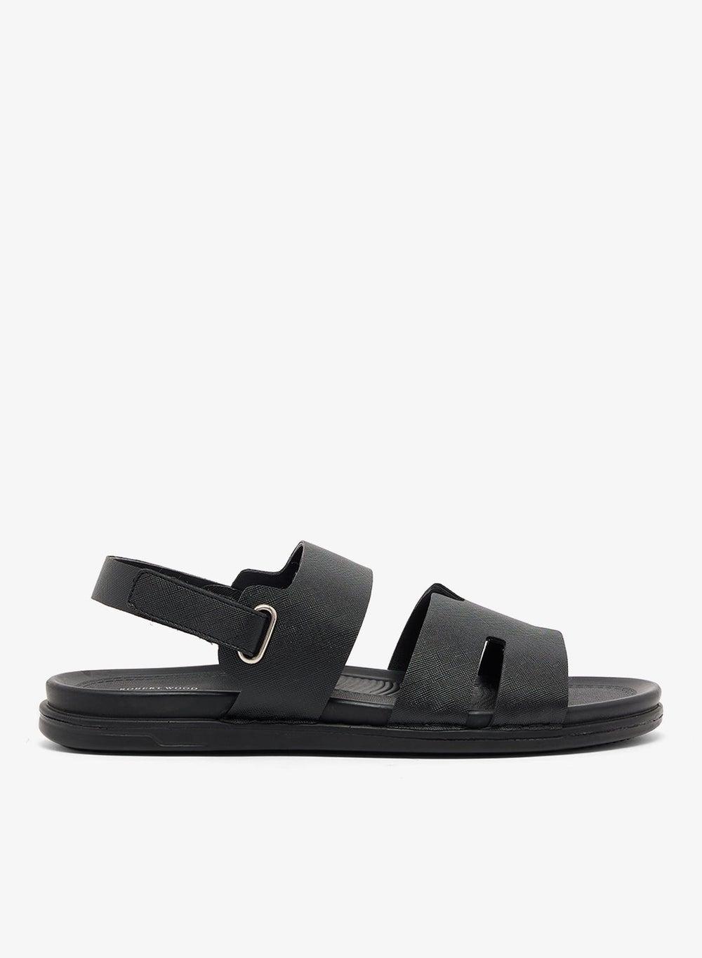 Nb 947 Luxe Comfort Black Flat Sandals for Men - Image 1