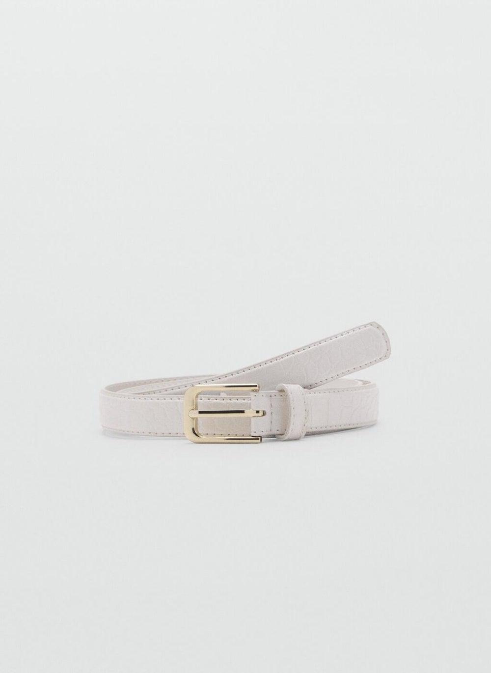 MANGO Fine Croco Textured Belt - Elegance for Every Outfit - Image 1