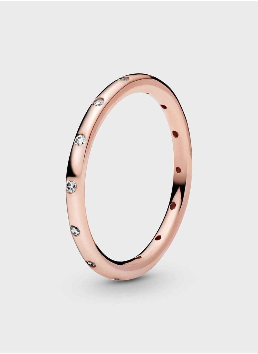 PANDORA 14k Rose Gold-Plated Sparkling Eternity Ring - Image 1