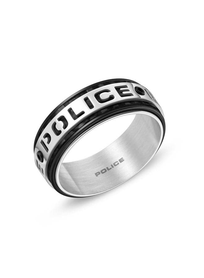 POLICE 62 Grey & Black Carbon Fibre Men's Band Ring - Image 1