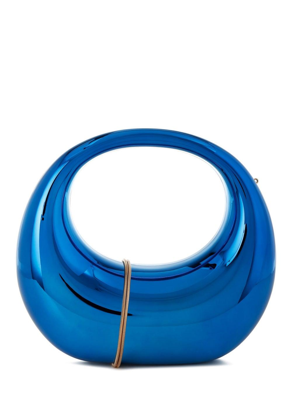 London Rag Blue Metallic Crescent Clutch for Elegant Evenings - Image 1