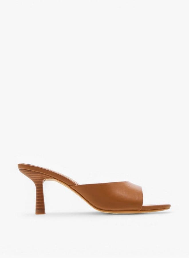 Sxbfs52 20Tan Elite Flared Heel Slip-On Sandals - Image 1