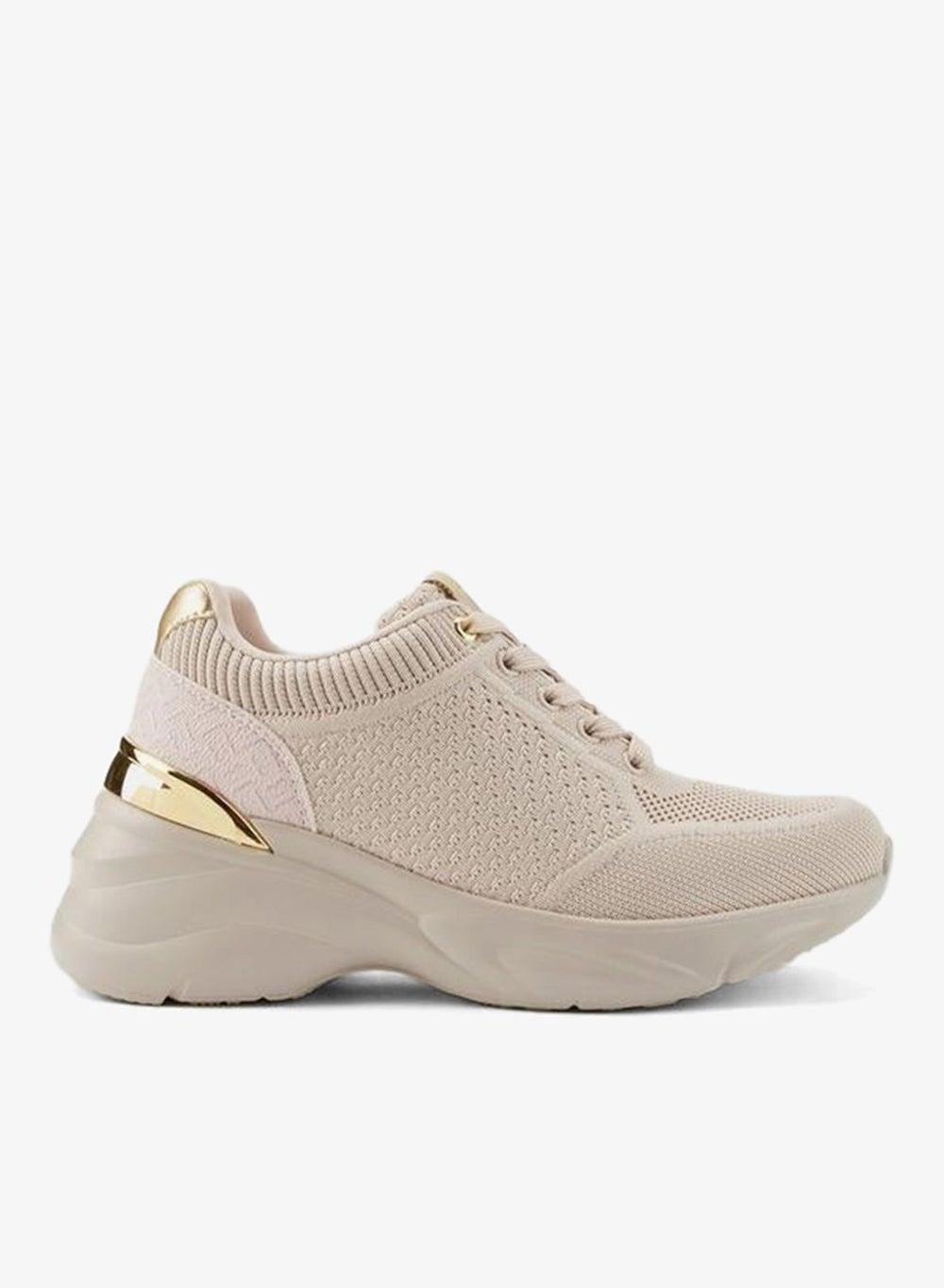 Onexrjl97 8 Mp Beige Textured Lace-Up Sneakers - Image 1