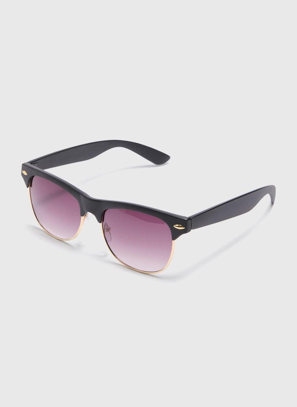 Matalan Black Clubmaster Ombre Lens Sunglasses for Women - Image 1