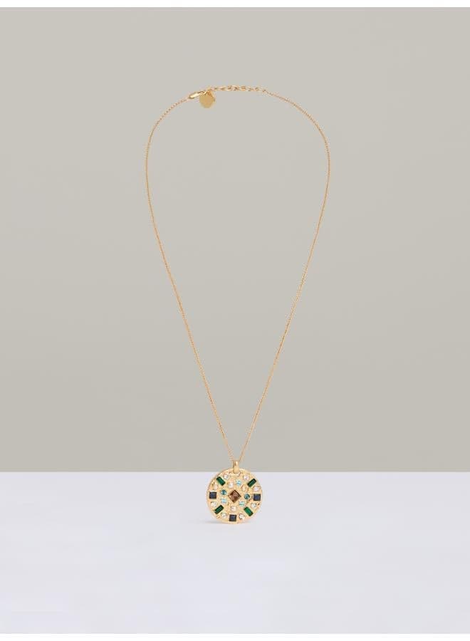 REISS Skye Crystal Coin Elegance Pendant Necklace - Image 1