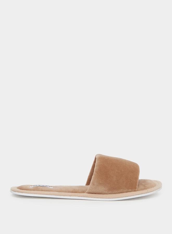 Bronze Elegance Textured Slip-On Slippers for Women - Image 1