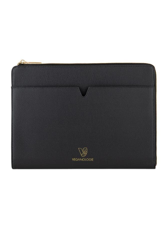 Veganologie Eden 16" Black Apple Leather Laptop Sleeve - Image 1