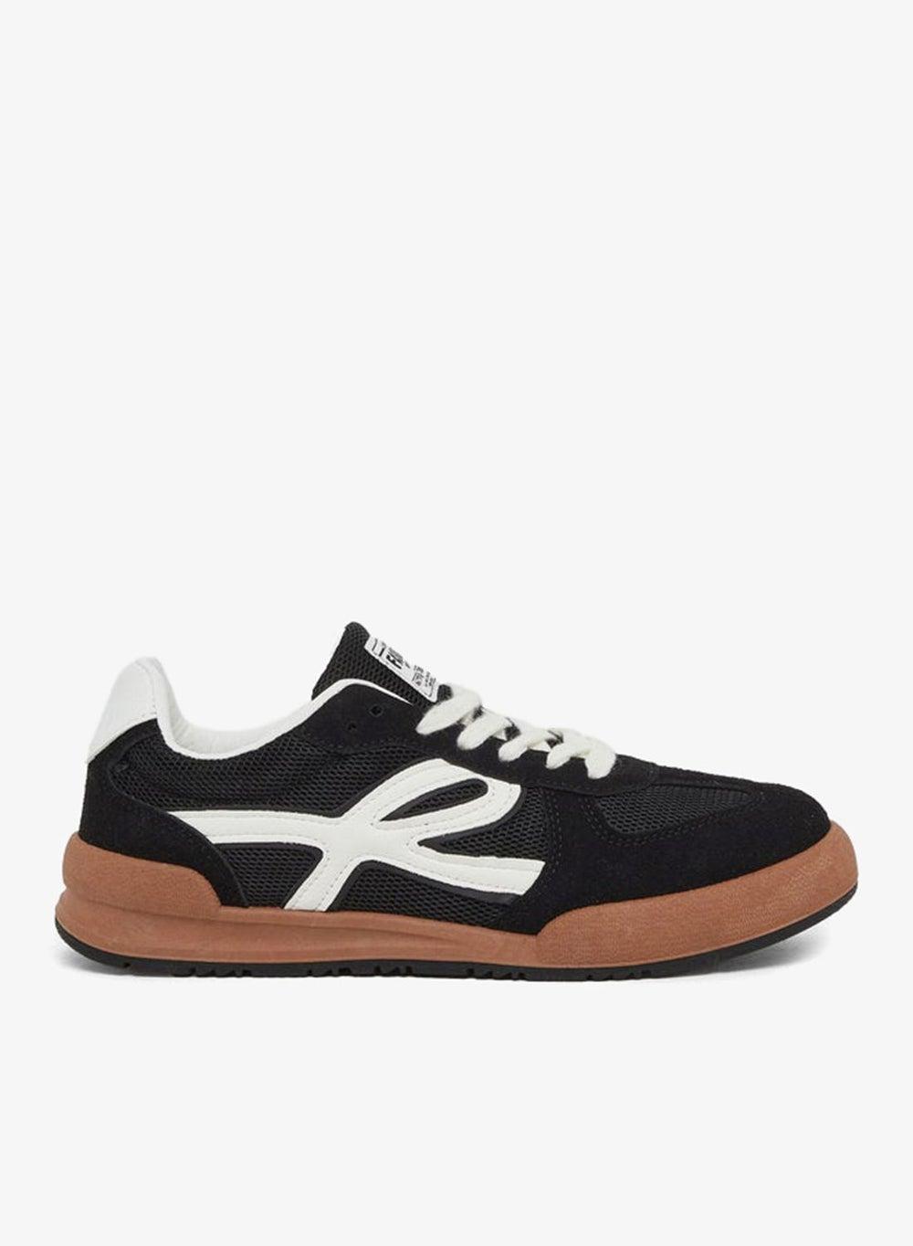 Chic Black Suede-Feel Lace-Up Sneakers - Styli Series - Image 1