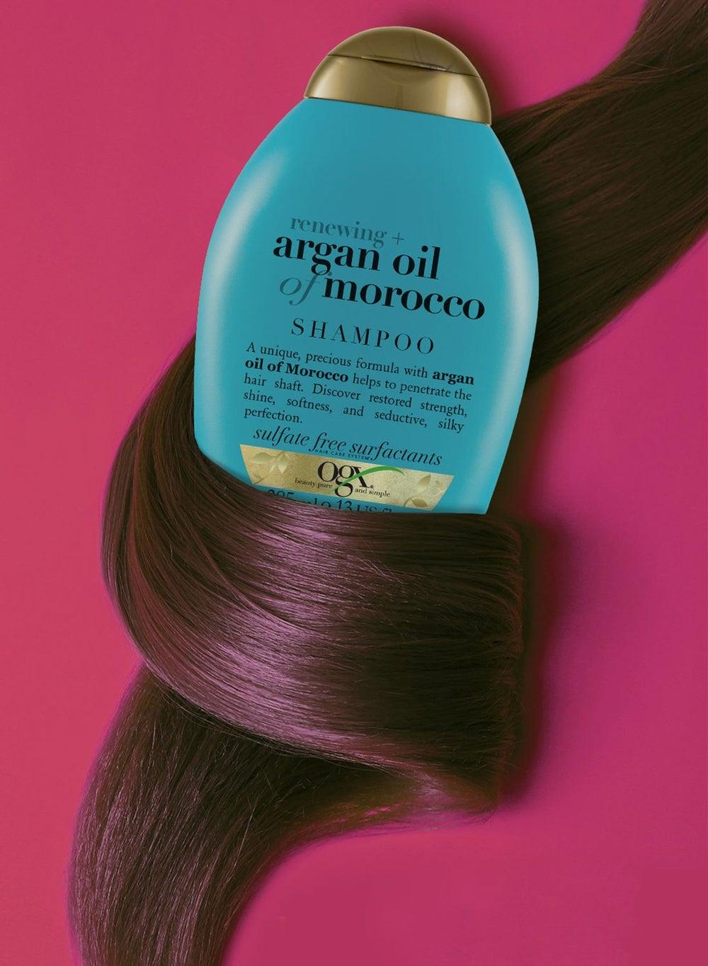 OGX Renewing+ Moroccan Argan Oil Shampoo 385ml - PH Balanced - Image 1