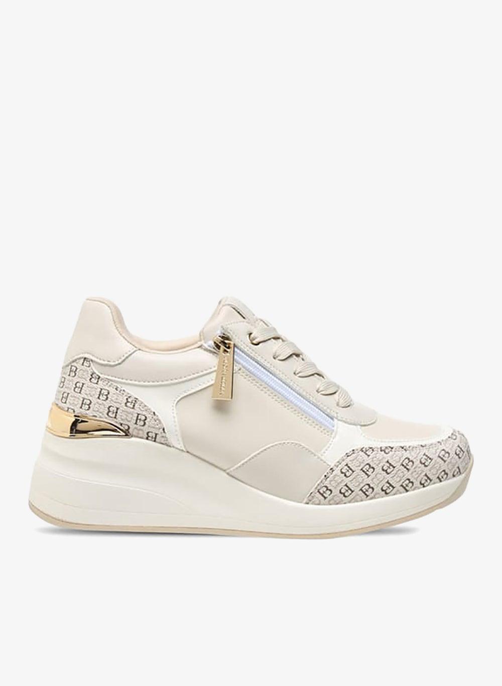 Elegant Beige RJl57 4Beige Monogram Sneakers for Women - Image 1