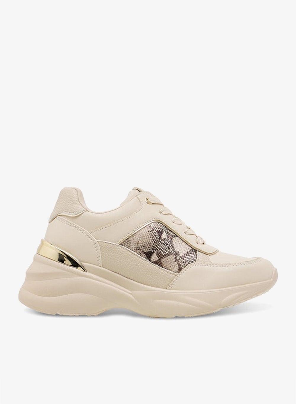 Rjl97 6 Beige Animal Print Low-Top Sneakers - Image 1