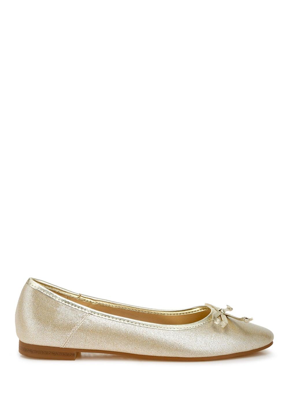 Sh4986 Gold Metallic Ballet Flats - Elegance Meets Comfort - Image 1