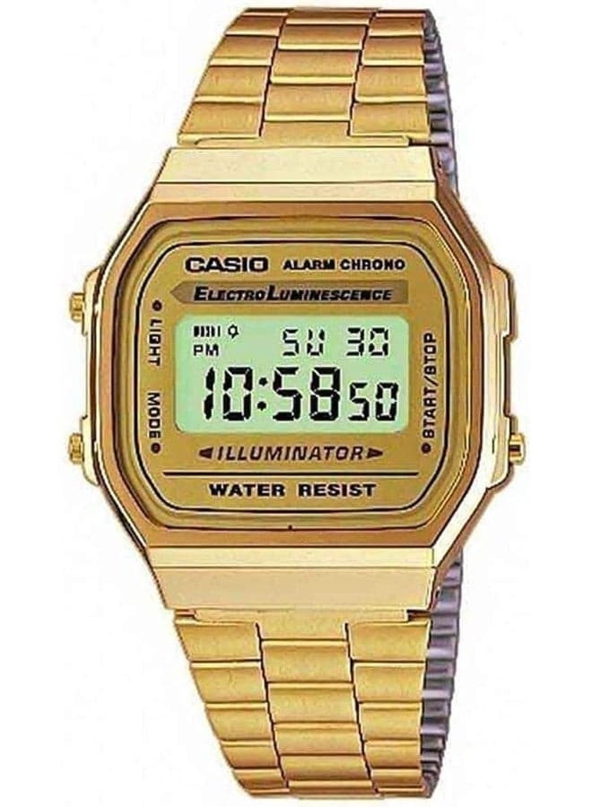CASIO A168WG-9WDF Elegant Gold Digital Watch - 28mm Unisex - Image 1