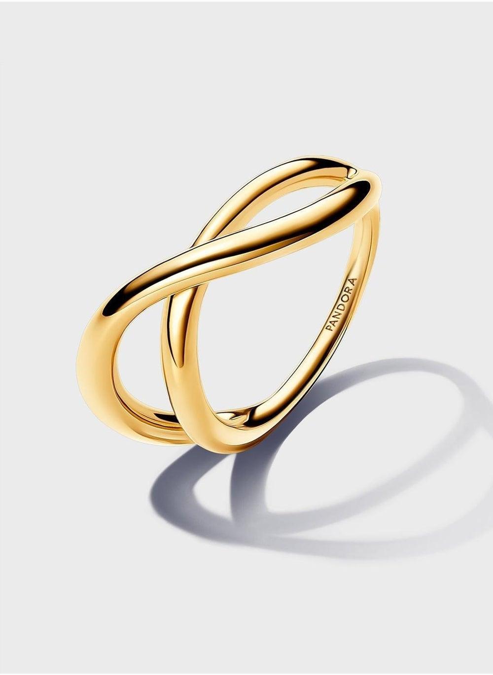 PANDORA 14K Gold-Plated Organic Infinity Ring - Image 1
