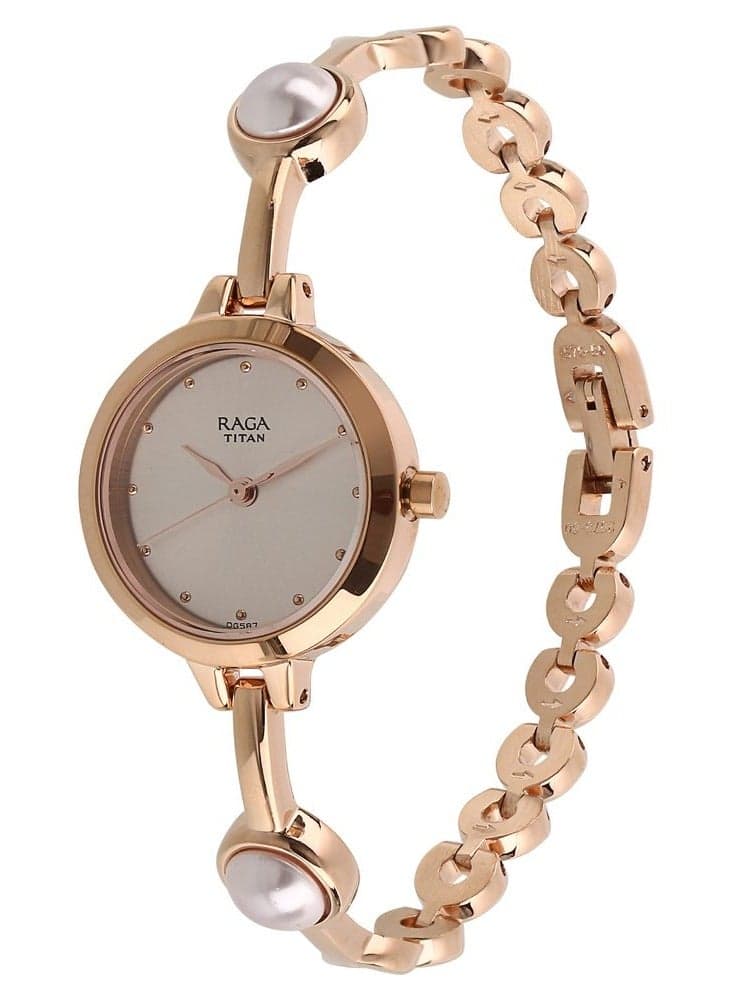 Titan Quartz Women's Grey Dial Metal Strap Watch - Image 1