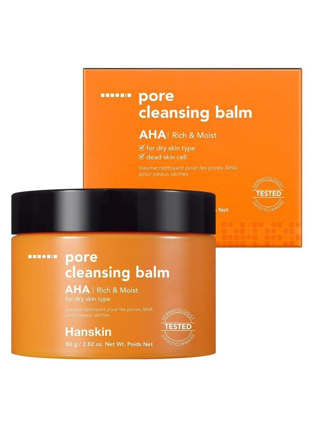 Hanskin Pore Cleansing Balm AHA 80G: Rich & Moist Formula - Image 1