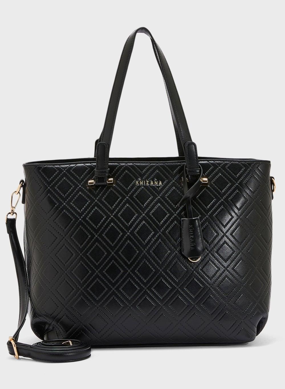 Khizana Luxe Faux Quilt Tote - Elegant Storage and Style - Image 1