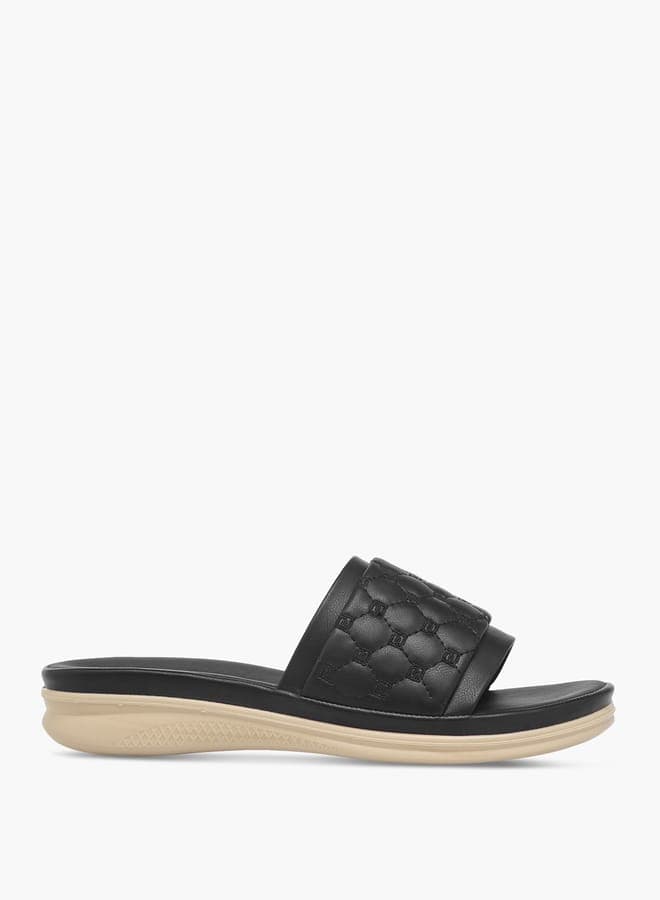 Elegant Monogram Quilted Women's Slip-On Sandals Onexr25Aw01264Black - Image 1