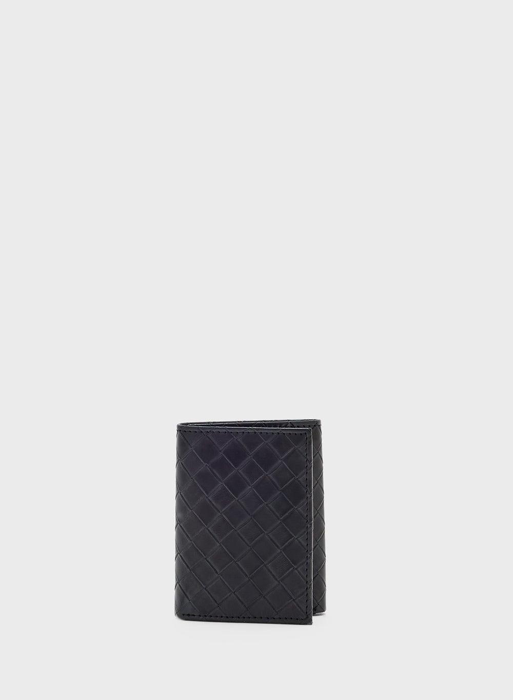 Robert Wood Weave Texture Tri-Fold Men's Luxury Wallet - Image 1