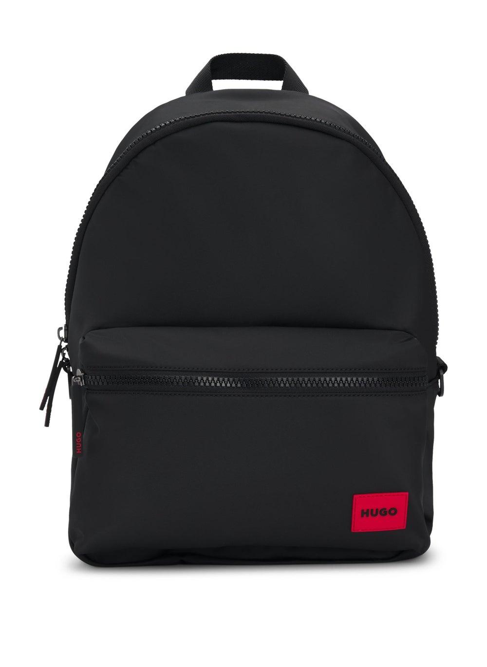 HUGO Men's Matte Backpack with Red Logo Detail - Image 1