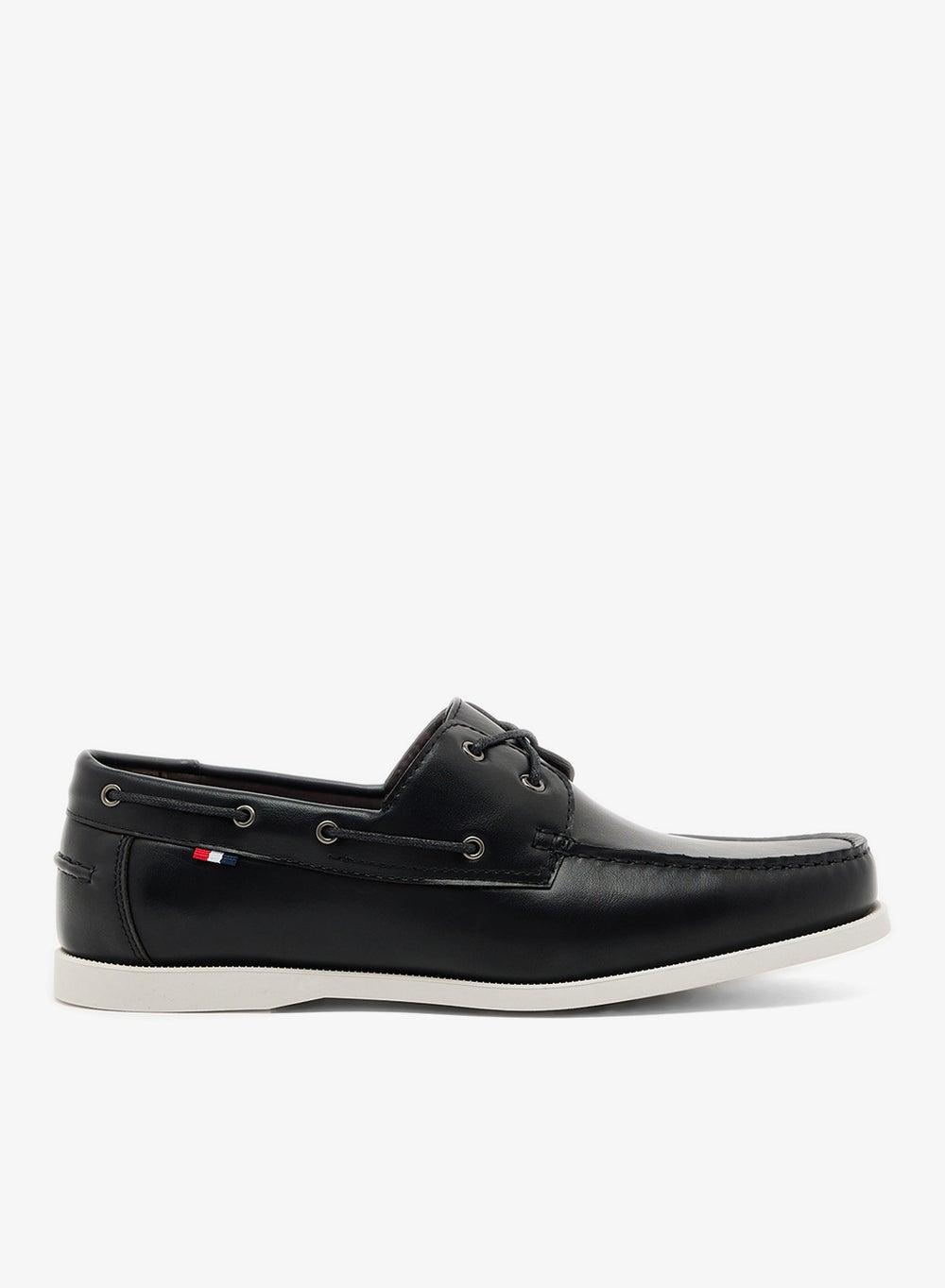 Hp34 082631 Elegant Black Casual Boat Shoes - Image 1