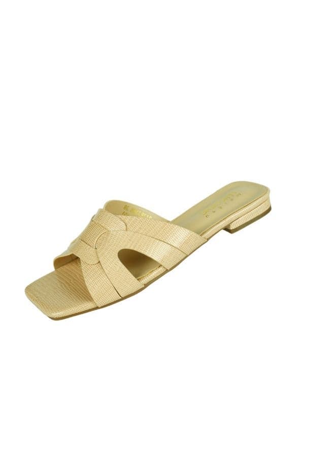 Michelle Morgan 213RJ366 Elegant Beige Ladies Sliders - Image 1