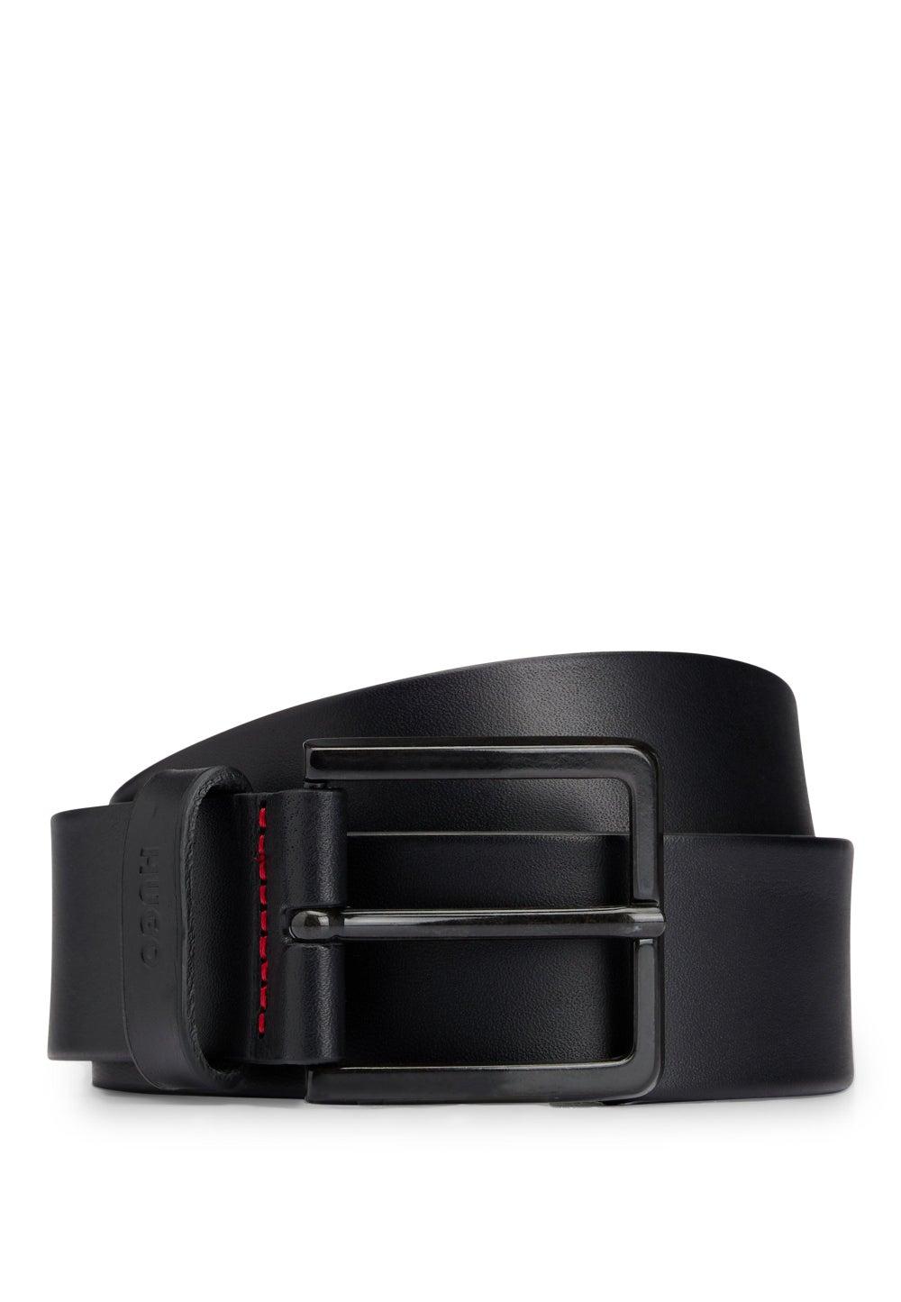 HUGO Premium Italian-Leather Men's Belt with Logo Keeper - Image 1