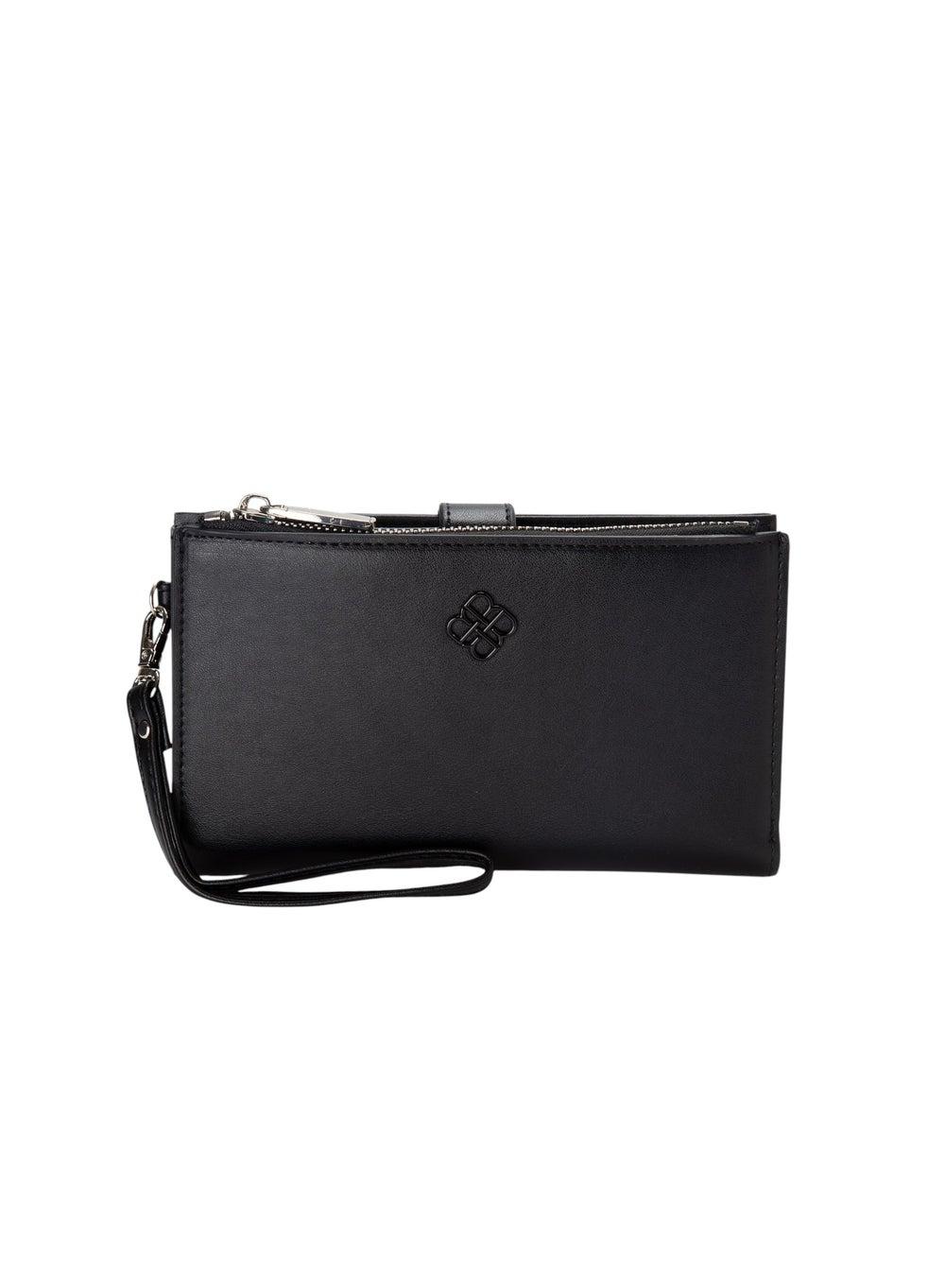 Bata Black Textured Women's Wallet with Elegant Strap - Image 1
