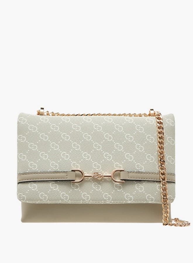 Celeste Chic Monogram Crossbody with Elegant Chain Strap - Image 1