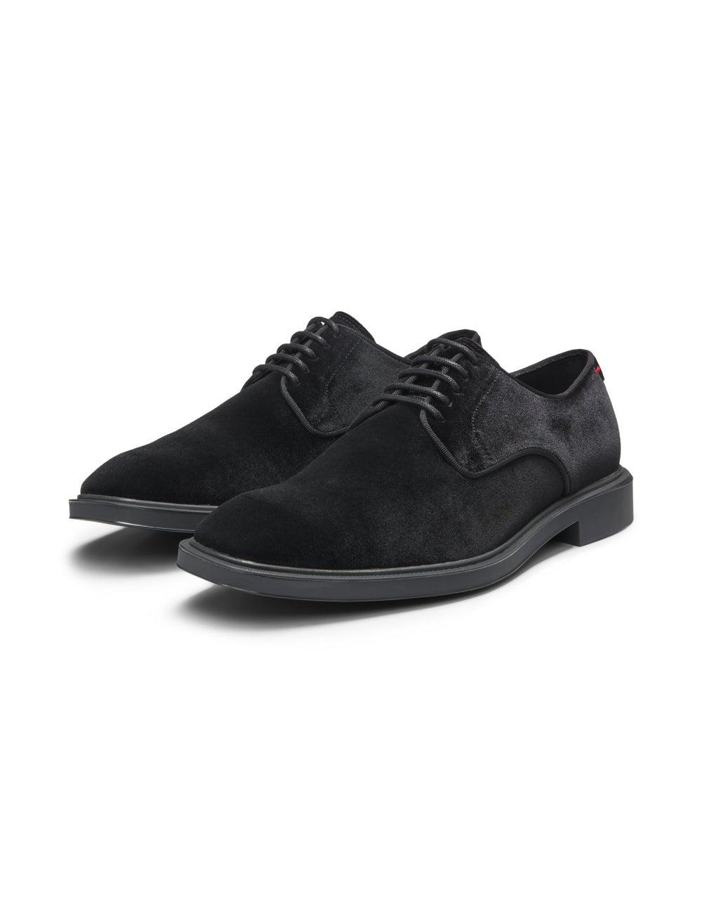 Elegant Velvet Derby 50552554001 - Black Men's Formal Lace-Ups - Image 1