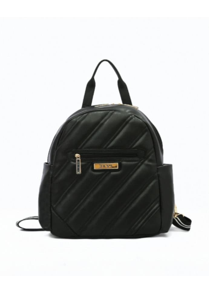 DKNY BLACK Bias Premium Leather Laptop Backpack - Image 1