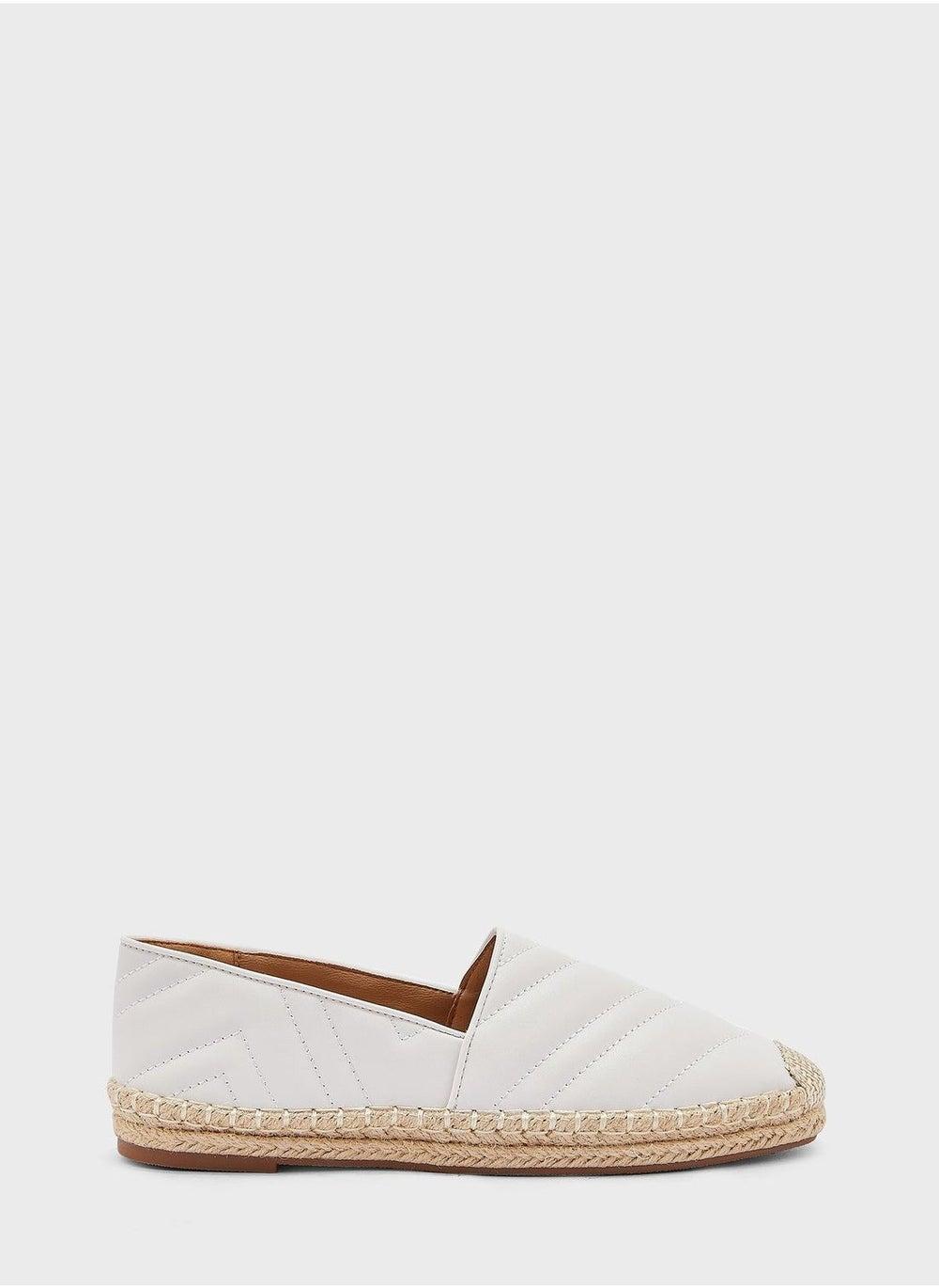 Ella's Zig Zag Quilted White Espadrilles, Ag16 2 - Image 1