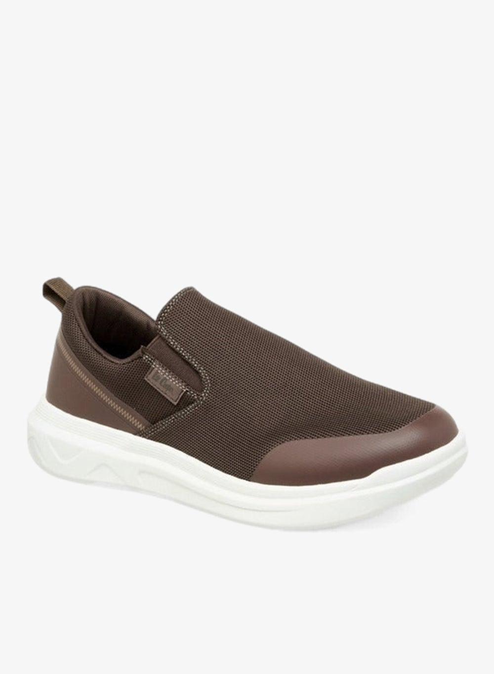 24Lc039M Elegant Textured Brown Slip-On Loafers for Men - Image 1