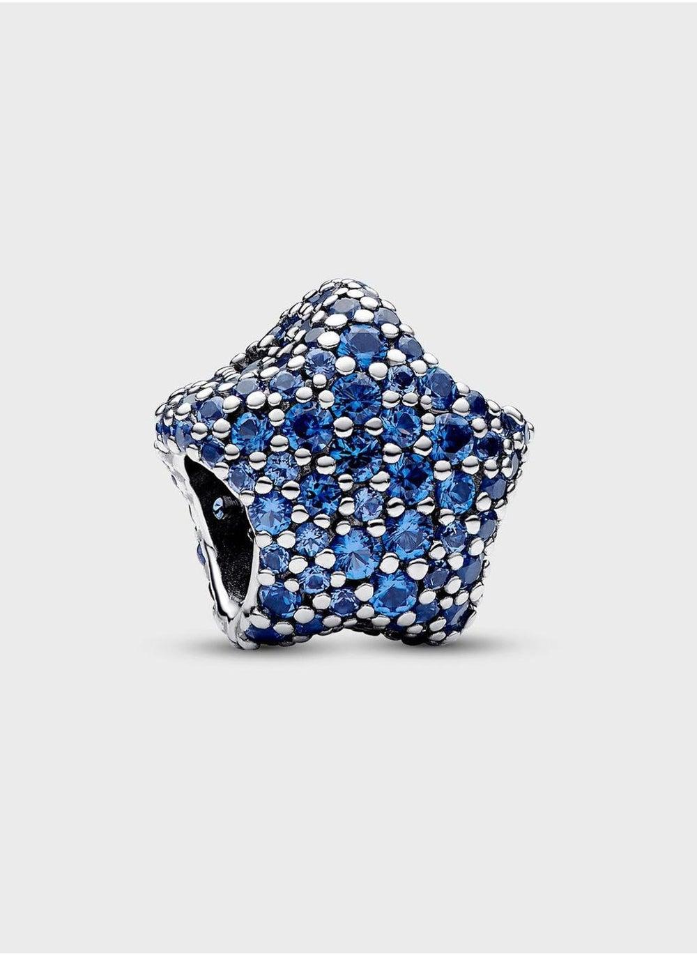 PANDORA Bold Pavé Blue Star Charm - Elegant Sparkle - Image 1