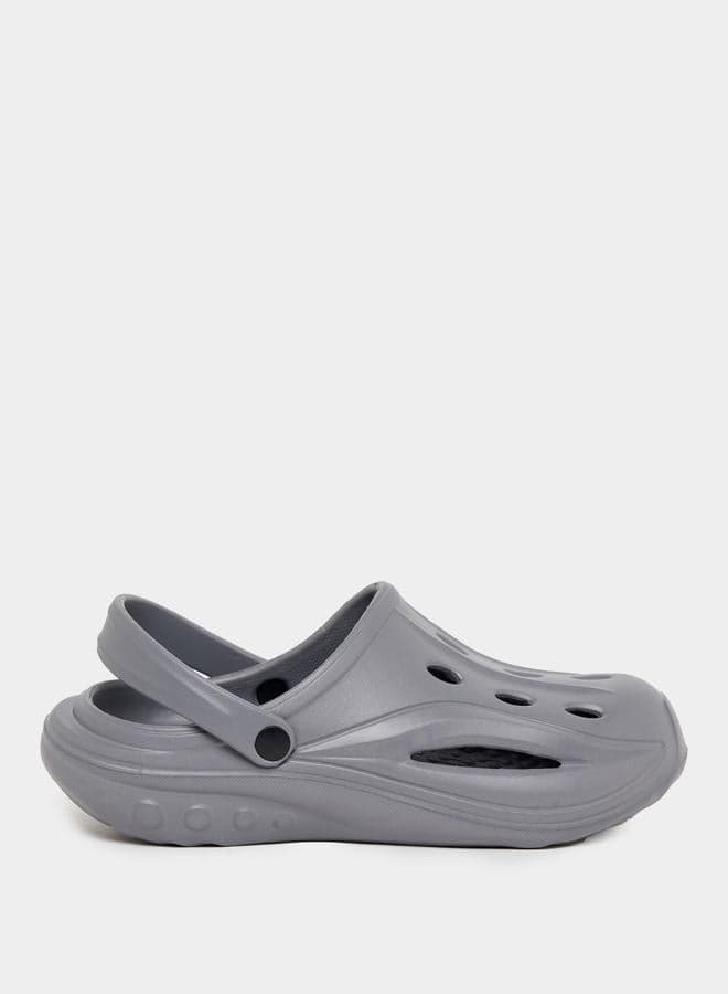 Styli 7010529414Grey Elegant Cut-Out Clogs for Men - Image 1
