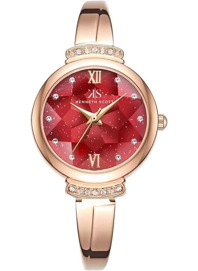 KENNETH SCOTT K22522-RBKR Elegant Rose Gold Women's Watch - Image 1