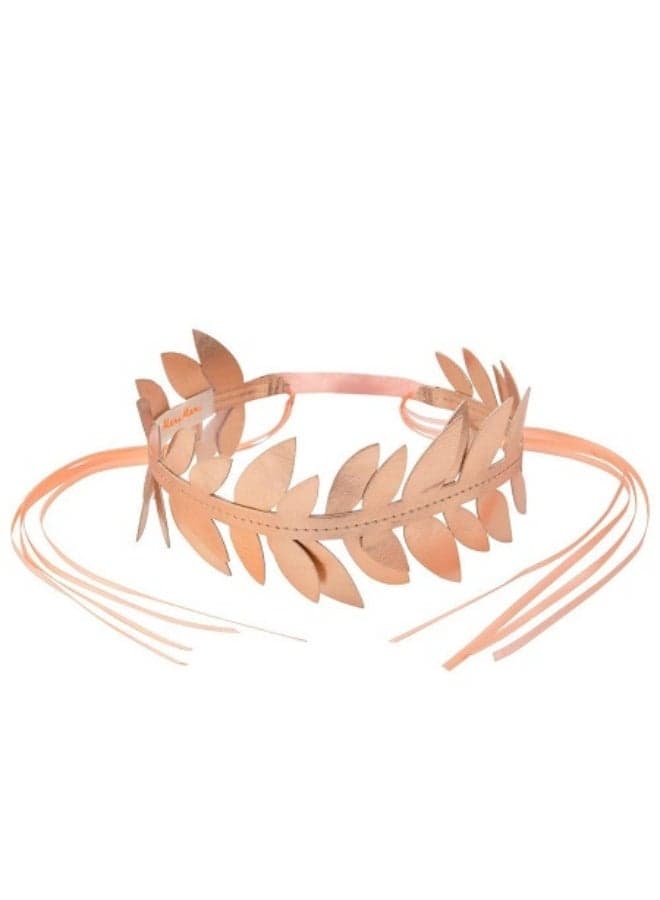 Meri Meri Elegant Rose Gold Leaf Crown for Royalty Play - Image 1