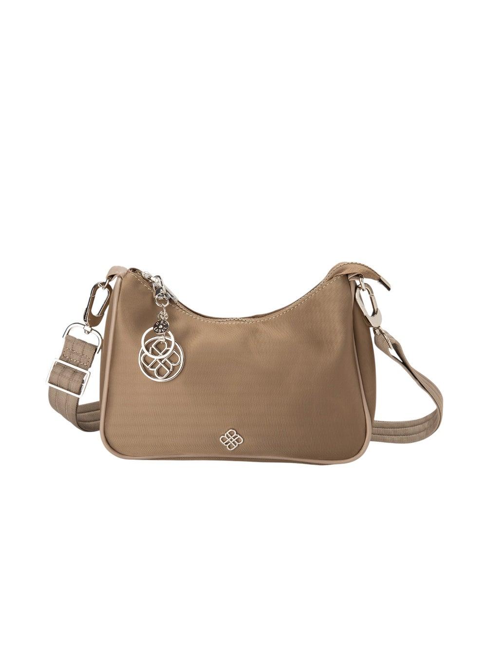 Bata Beige Embellished Sling Bag for Women - Image 1
