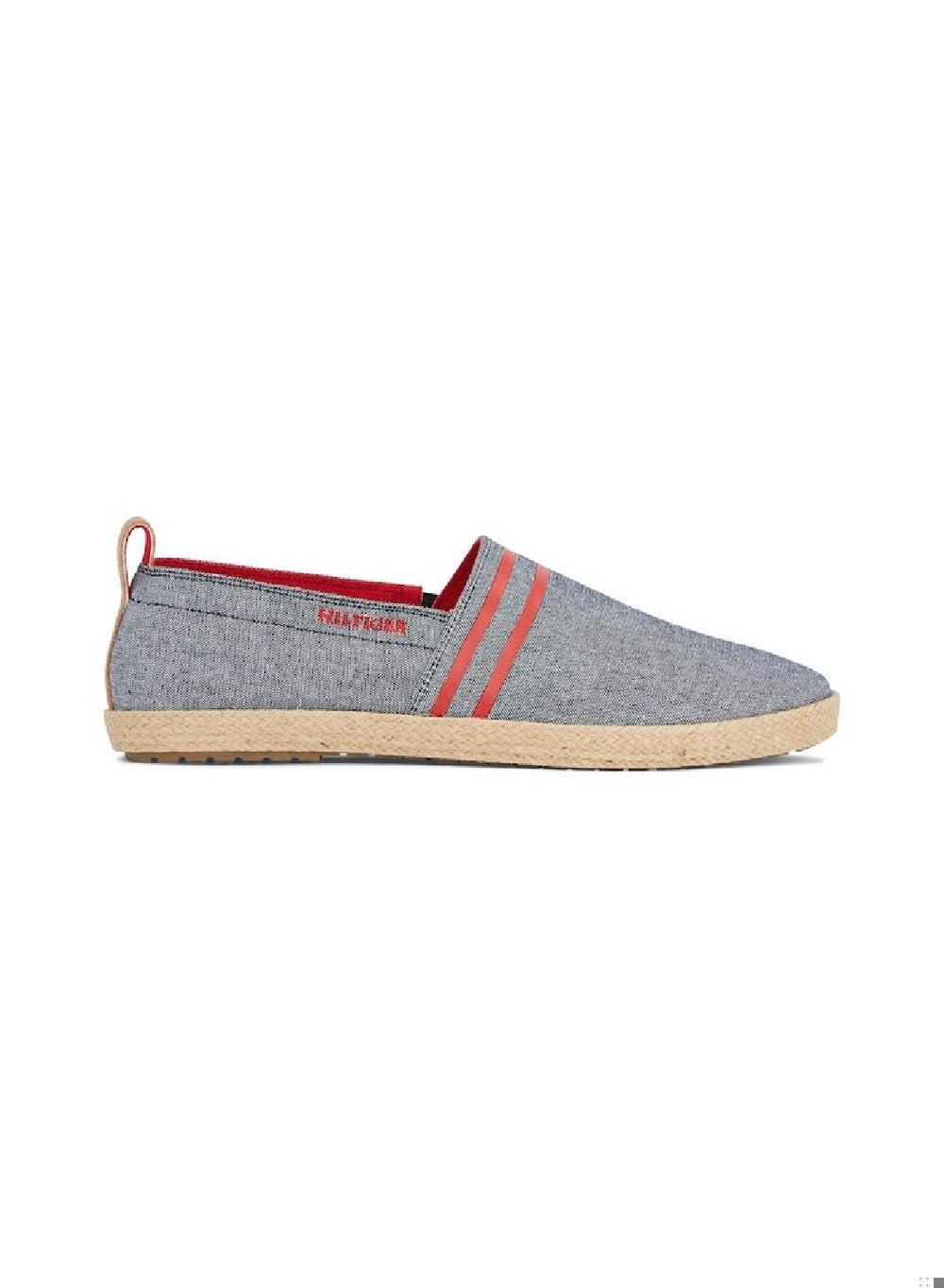 Linen Chambray Stripe Espadrilles for the Discerning Gentleman - Image 1