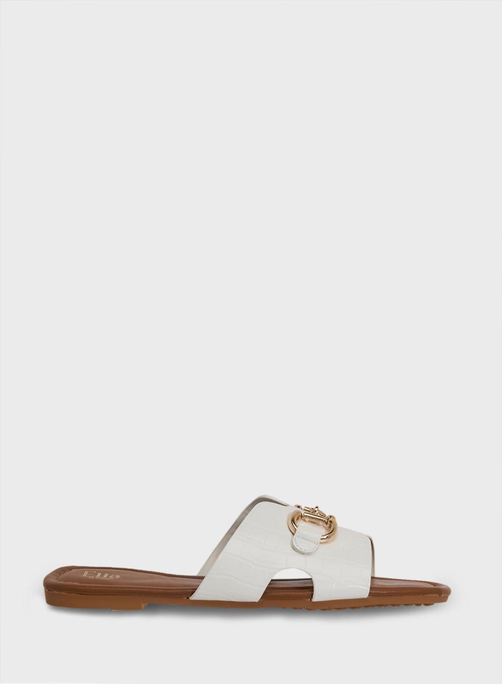 X2503 256 Elegance White Slides for Women - Image 1
