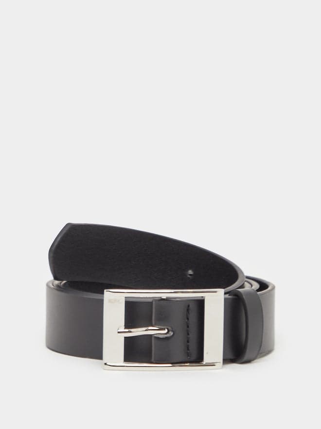 Styli Black Metal Buckle Waist Belt - Sleek Men's Accessory - Image 1