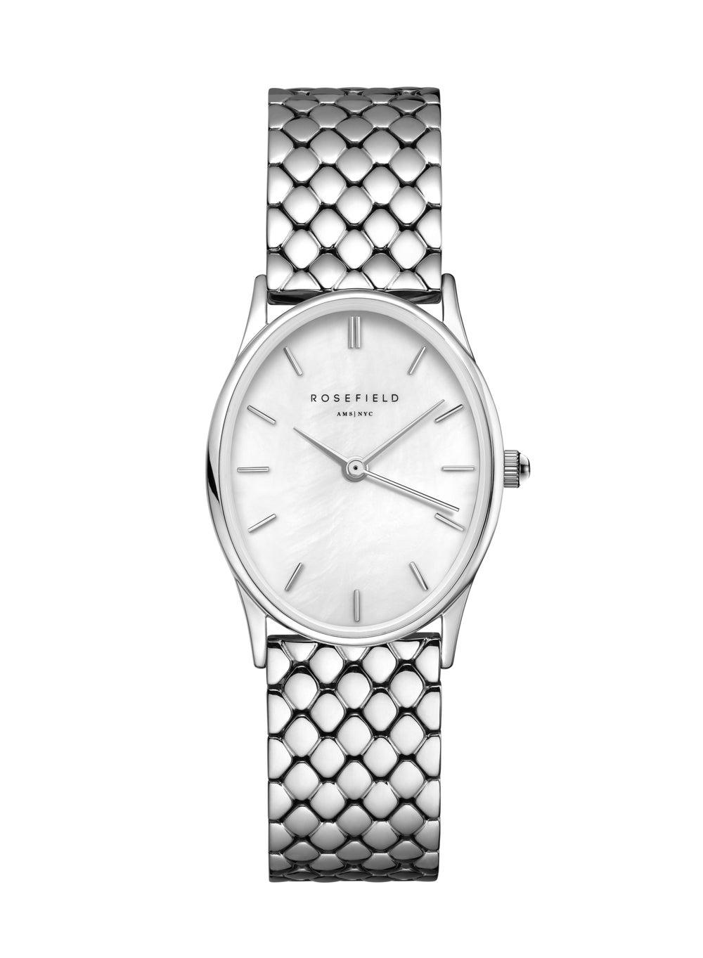 RoseField Oval White MOP Steel Silver Watch OWGSS-OV03 - Image 1