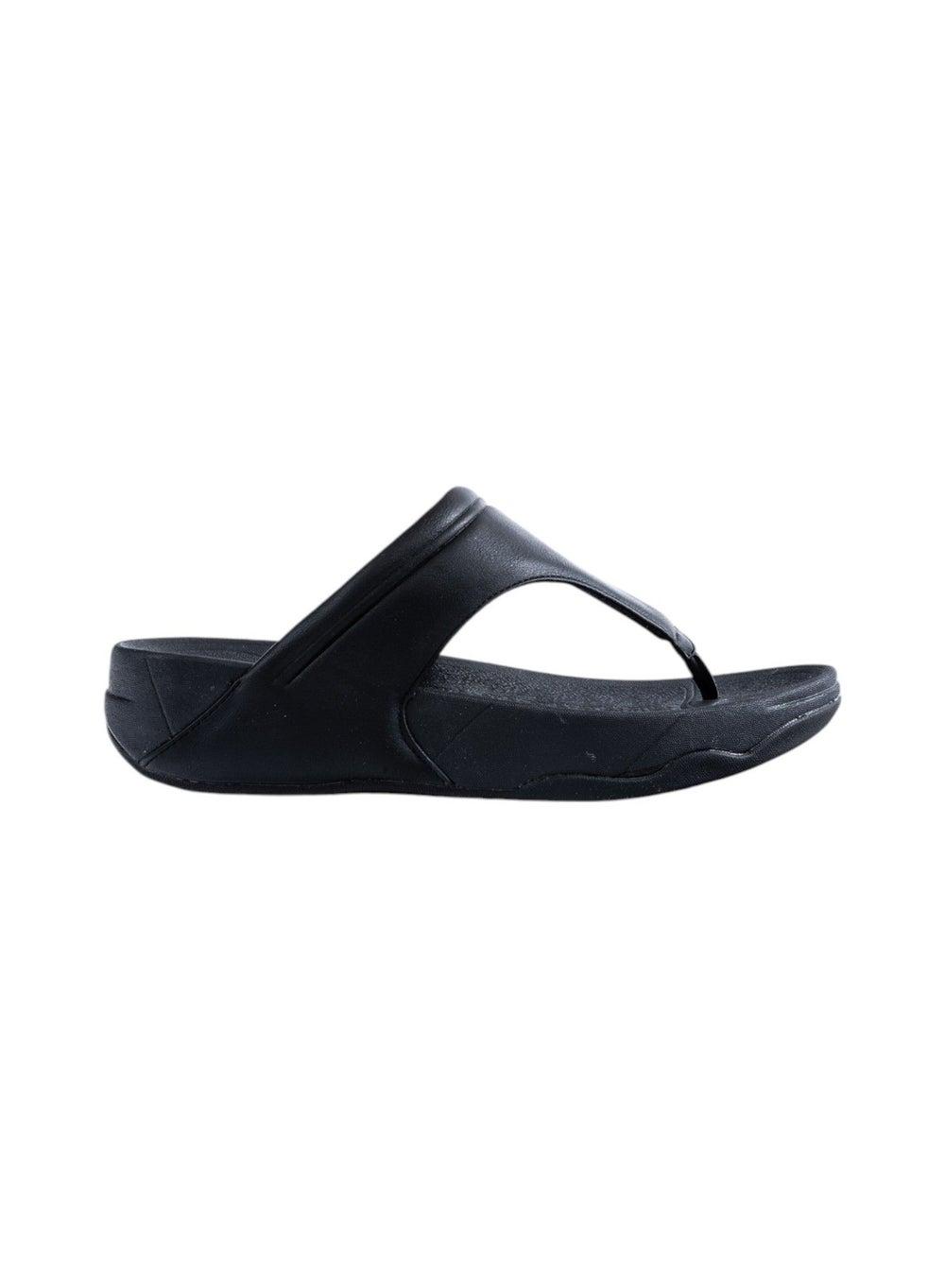 Elegant Bata Black Slip-On Sandals for Relaxed Days - Image 1