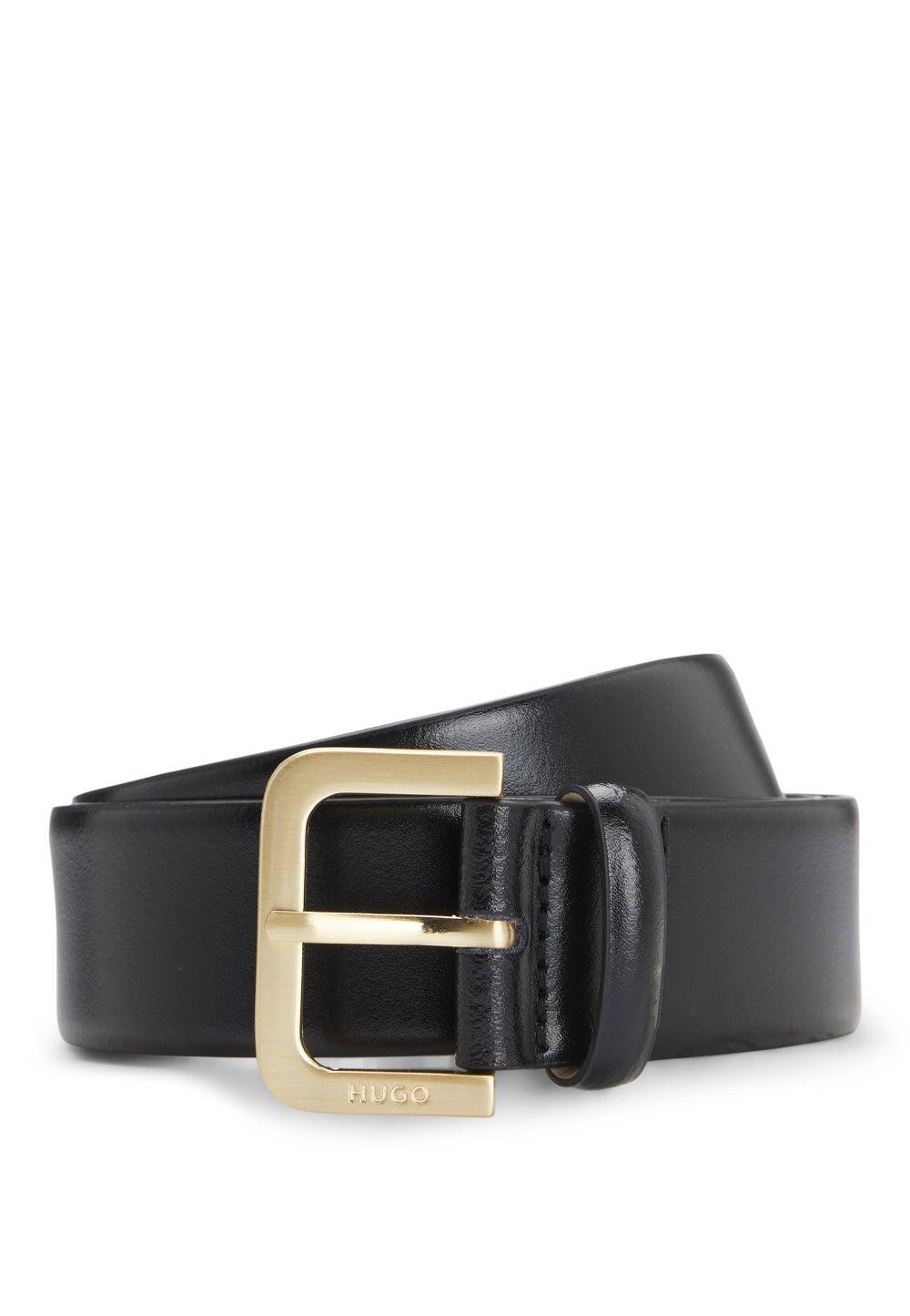 HUGO Chic Women's Leather Belt with Gold-Tone Buckle - Image 1