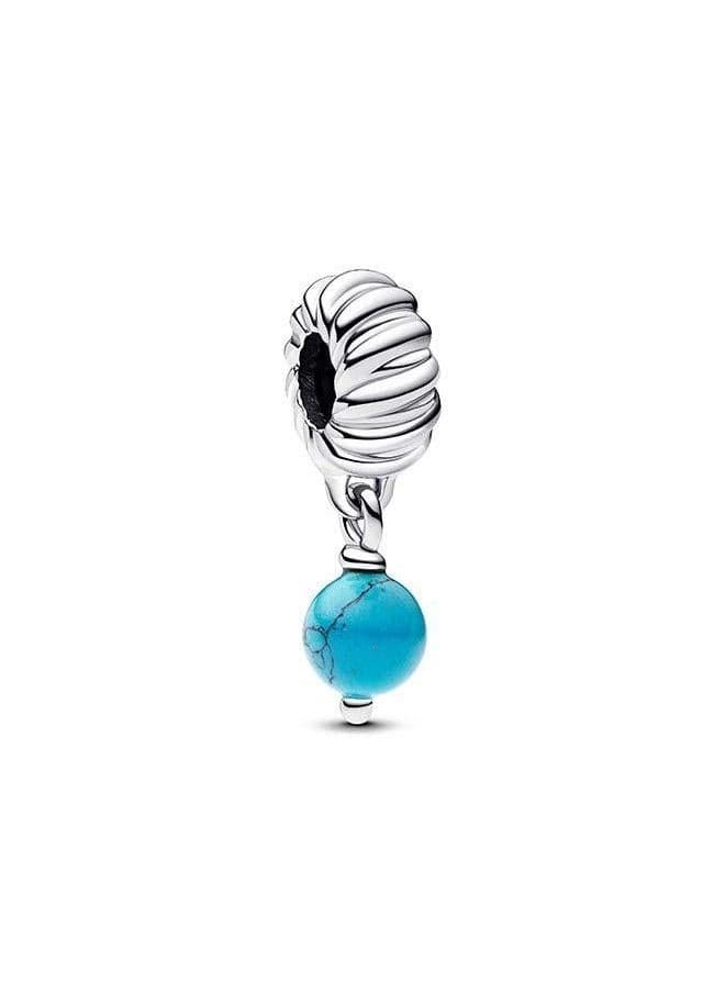 PANDORA Turquoise Dangle Charm - Sterling Elegance - Image 1
