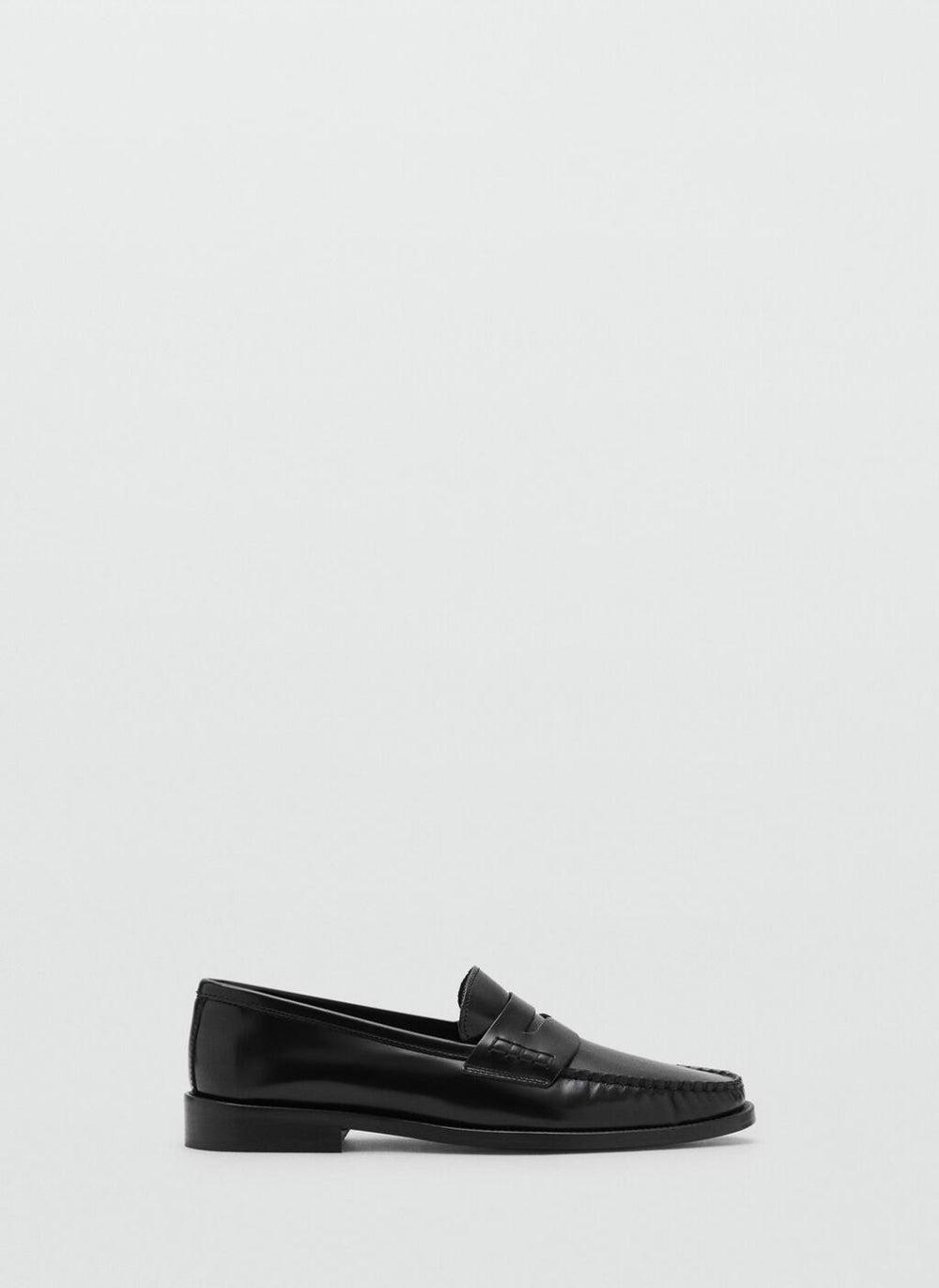 Spanish Gathered Leather Moccasin 99-NEGRO for Her - Image 1