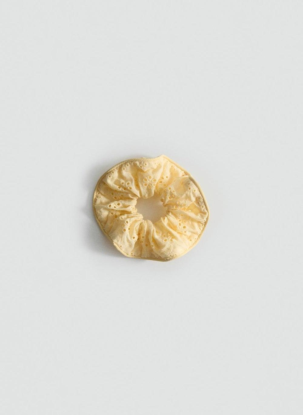 Floral Cotton Scrunchie with Delicate Openwork - Image 1